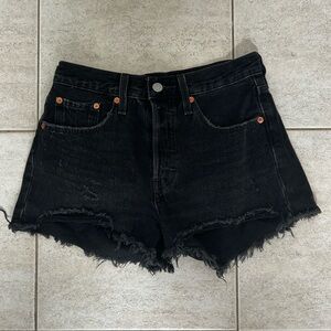 Levis 501 black shorts from Aritzia!!
